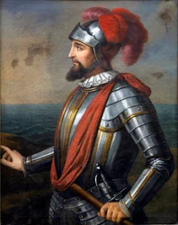 Portret van Vasco Nunez de Balboa, Spaans veroveraar (1475-1517) - Vasco Nunez de Balboa (olieverf op doek)