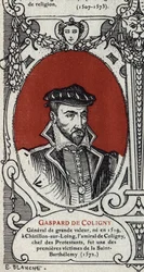 Portret van de Franse admiraal Gaspard de Coligny (gravure)