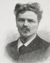 STRINDBERG, August (1849-1912). Portret van August Strindberg. Gravure.