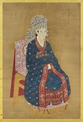 Zittend portret van keizerin Xiang uit de Song-dynastie (inkt en kleur op zijde; hangende rol)