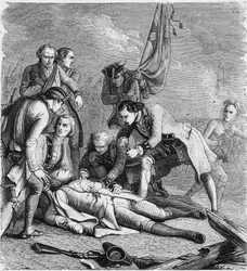 De dood van James Wolfe op de Abrahamvlakte, Quebec