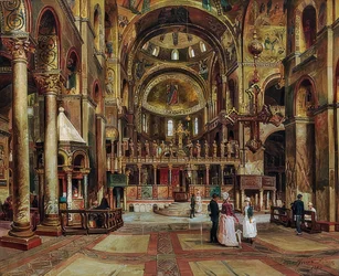 Binnen in de Basilica di San Marco, Venetië