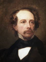 Portret van Charles Dickens, Britse schrijver (detail)