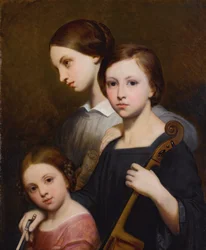 Portret van René, Cécile en Louise Franchomme