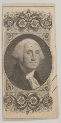 Bankbiljetmotief: Portret van George Washington in een decoratief paneel, ca. 1824-37