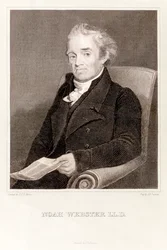 Noah Webster: Amerikaanse lexicograaf (gravure)