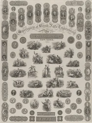 Voorbeeldblad van Bankbiljet Gravure