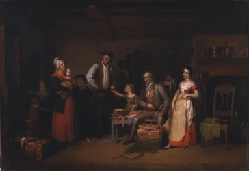 De Marskramer toont zijn waren