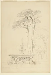 Uitzicht op de Hippocampus-fontein -Fontana de