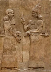 Sargon II en dignitaris (reliëf uit het paleis van koning Sargon)