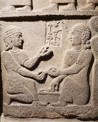 Reliëf met de zoon van koning Araras, uit Carchemish, Turkije, Neo-Hettitisch, 10e-8e eeuw v.Chr.