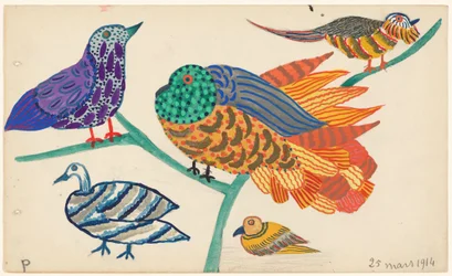 Ontwerp voor borduurwerk van vogels