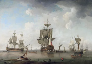 Krijgslieden in de haven