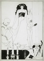 Enter Herodias. Illustratie voor Salome door Oscar Wilde