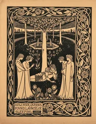 Hoe Vier Koninginnen Lancelot Slapend Vonden. Illustratie bij het boek Le Morte d