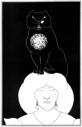 Illustratie uit The Black Cat, een kort verhaal van Edgar Allan Poe, 1895