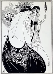 De pauwenrok. Illustratie bij „Salome“ van Oscar Wilde - Tekening