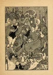 De roof van de lok. Illustratie voor De Grot van Spleen door Alexander Pope