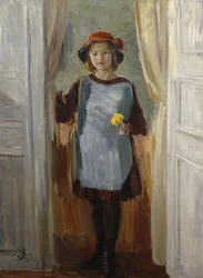 Meisje in deuropening (Maria Eiebakke) 1918