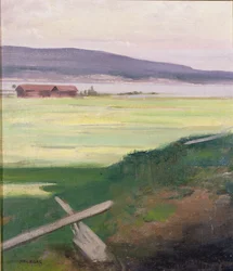 Landschap met een hek, Norrland, Zweden