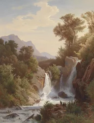 Visser bij de waterval