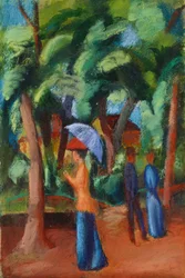 Een wandeling in het park, 1914