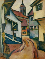 Straat met kerk in Kandern