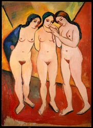 Drie naakte vrouwen