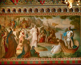 De aankomst van Lohengrin in Antwerpen, uit de Lohengrin Saga, salon