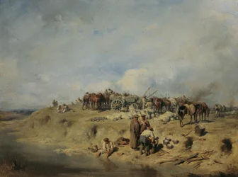 Bivak van Russische soldaten