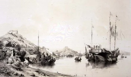 De Kust van Macao bij Hoogwater, plaat 12 uit 