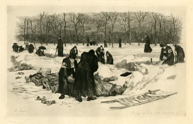 Doden begraven in de sneeuw