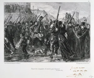 Franse soldaten vertrekken naar Buzenval, Beleg van Parijs, Frans-Pruisische Oorlog, 18 januari 1871 1872