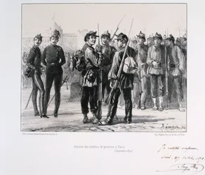 Troepen uit de provincies arriveren in Parijs voor het Pruisische beleg, september 1870 1871