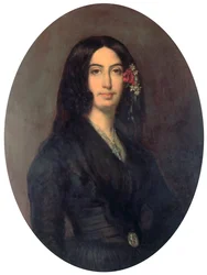 George Sand, Franse romanschrijver en vroege feminist, ca. 1845