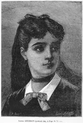 Sophie Germain (1776-1831) op 14-jarige leeftijd, illustratie uit "Histoire du Socialisme", ca. 1880