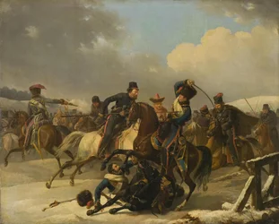 Kozakken achtervolgden terugtrekkende Franse soldaten, 1812, 1827