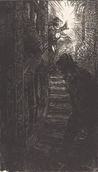 Gesneden trap rue Boutebrie, gepubliceerd 1901