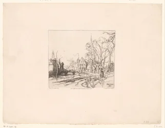 Gezicht op de brug bij het Begijnhof te Brugge