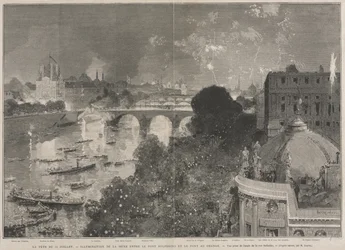 Het feest van 14 juli, verlichting van de Place de la République (naar H. Scott)