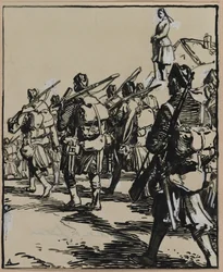 Bataille des frontières: groep Britse soldaten, 1914