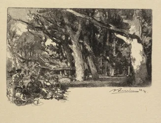 Fontainebleau Bos: Middag onder de bomen La Forêt de Fontainebleau: Midi sous bois, 1890