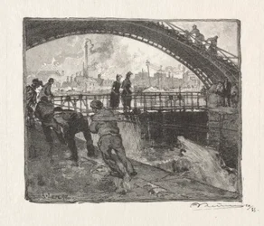De sluis van het Canal St. Martin, 1890