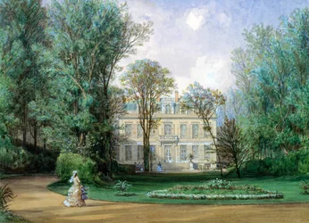 Het Hotel Rainbeaux, Avenue des Champs Elysees en 57 Rue de Ponthieu, Parijs, 1868