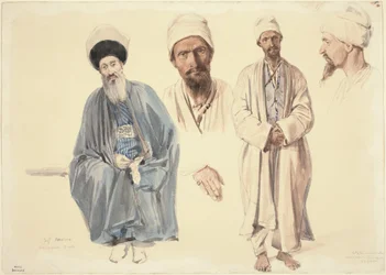 Een oudere Jood en een islamitische Tataar op de Krim