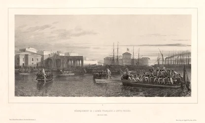 Landing van het Franse leger bij Civita-Vecchia, 25 april 1849