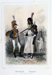 Muzikant en Sapper van de Grenadiers-à-Pied