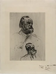 Portret van Victor Hugo, driekwart zicht