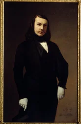 Portret van Theophile Gautier (1811-1872) dichter, romanschrijver en criticus.