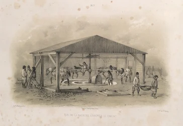 Cementproductie uit: De bouw van de Sint-Isaacskathedraal, 1845